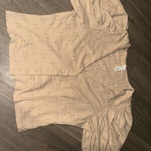 H&M Beige Button-Up Top